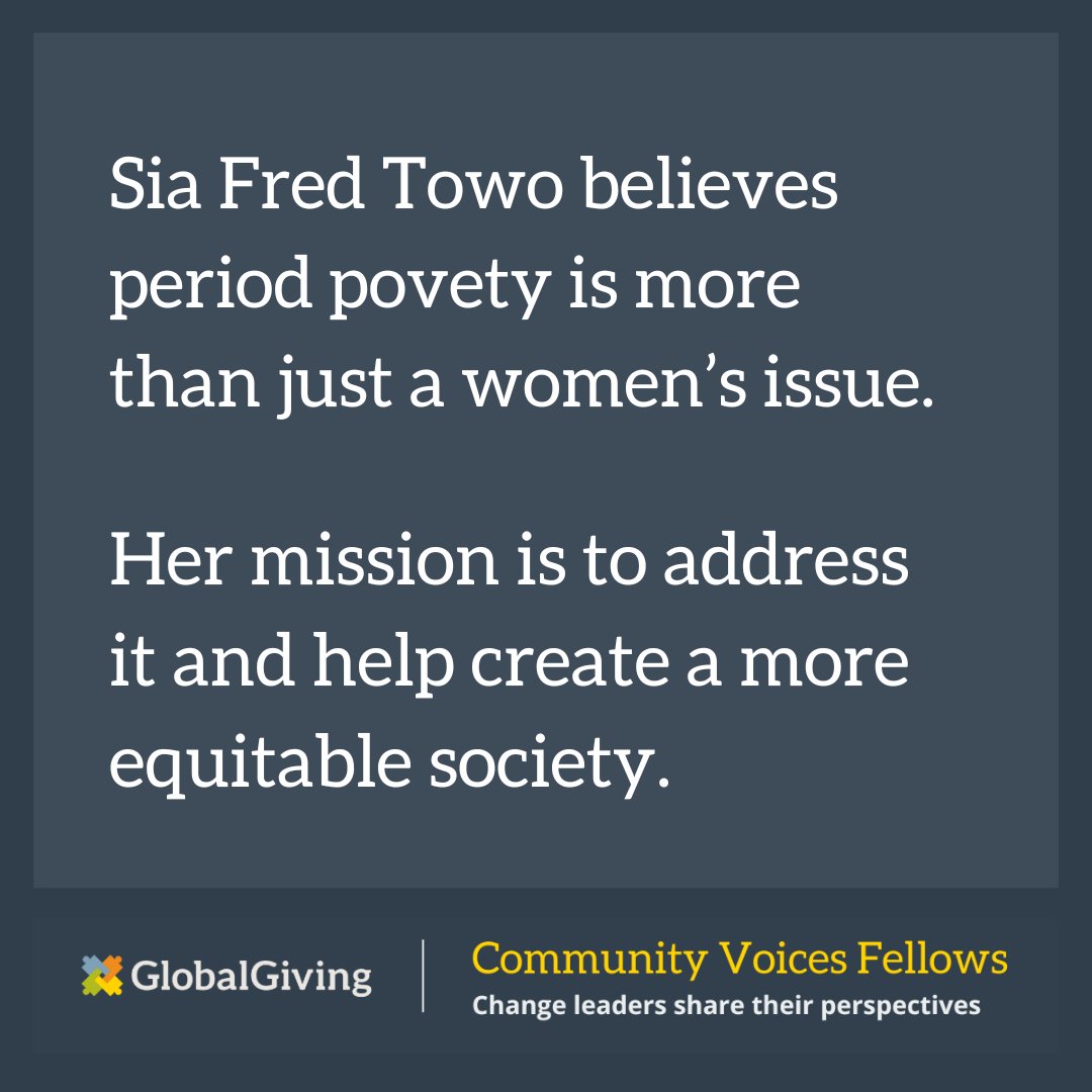 As Country Manager for Femme International (@FemmeInt), a menstrual, sexual, and reproductive health nonprofit, Community Voices Fellow Sia Fred Towo helps address the issue of period #poverty through #education and research. Learn more on our website: bit.ly/48isImh