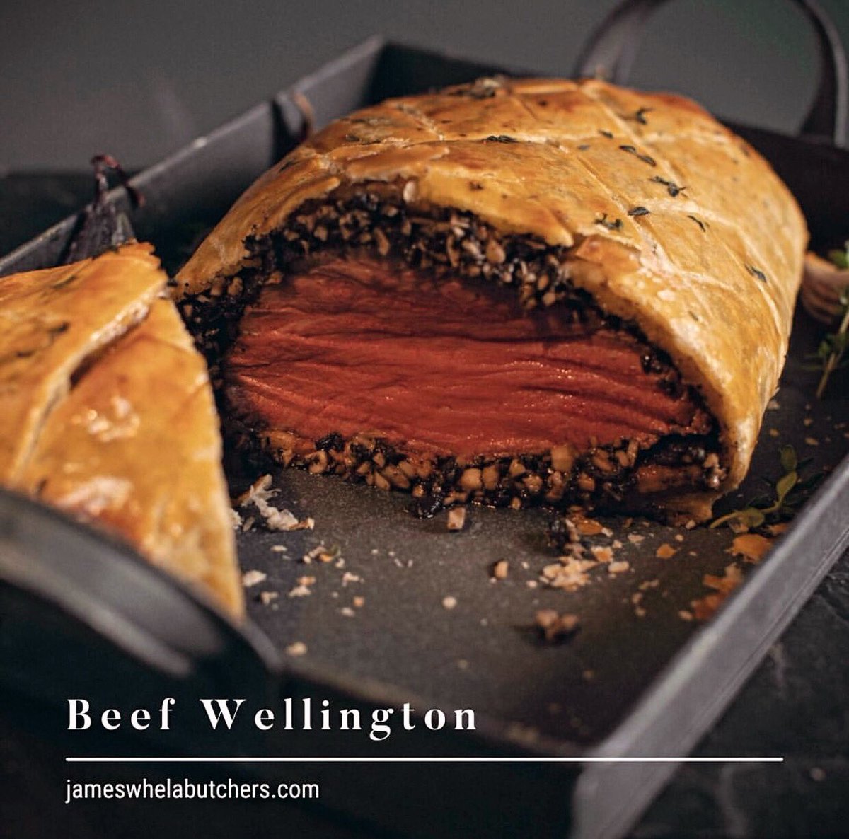 Simply RT to enter- Celebrating Irish Beef Wellington-Ultra Tender Fillet steak wrapped in an all butter pastry & a luxurious mushroom duxelles available exclusively on jameswhelanbutchers.com Click and collect Winner Announced on Dec 18th Enjoy