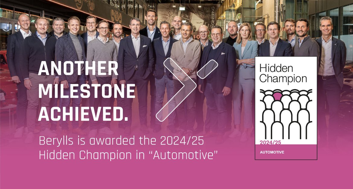 What a great way to end the year! 🏆
Berylls wins the Hidden Champions Award 2024/25 from Capital Magazin in the #Automotive category for the 5th time in a row. 
 
To our customers: Thank you very much for your trust!

#awardwinning #consulting #butdifferent
