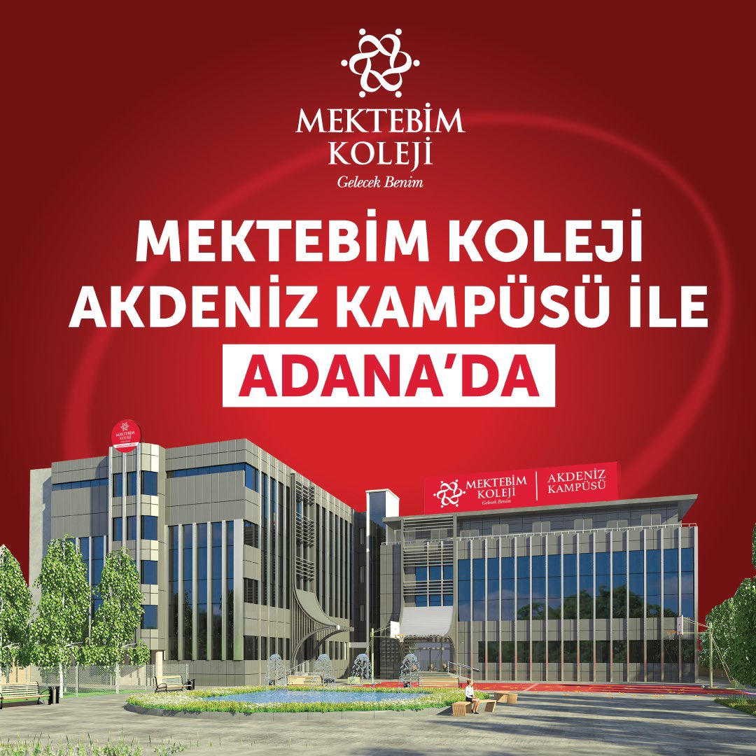 Mektebim Koleji Adana’da Akdeniz Kampüsü ile ‘Gelecek Sensin’ diyor. Akdeniz Kampüsümüz Mektebim Ailesi’ne ve Adana’ya hayırlı olsun. #MektebimKoleji #MektebimGelecekBenim #Adana #AkdenizKampüsü #Kampüs #ÖzelOkul #Okul #Eğitim