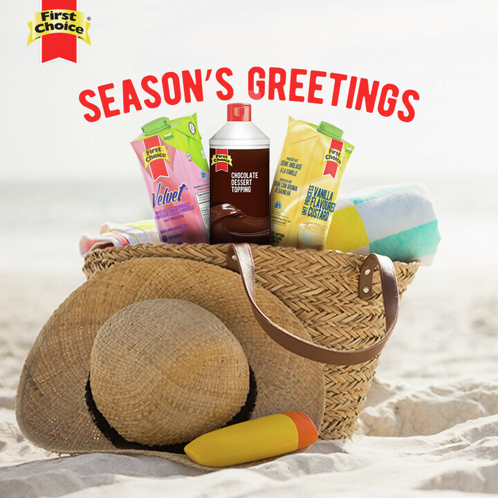 Season's Greetings, from #thegoodchoice! 🎁✨ This holiday, let First Choice be the key ingredient in your festive activities.🏖️ #FirstChoiceSA