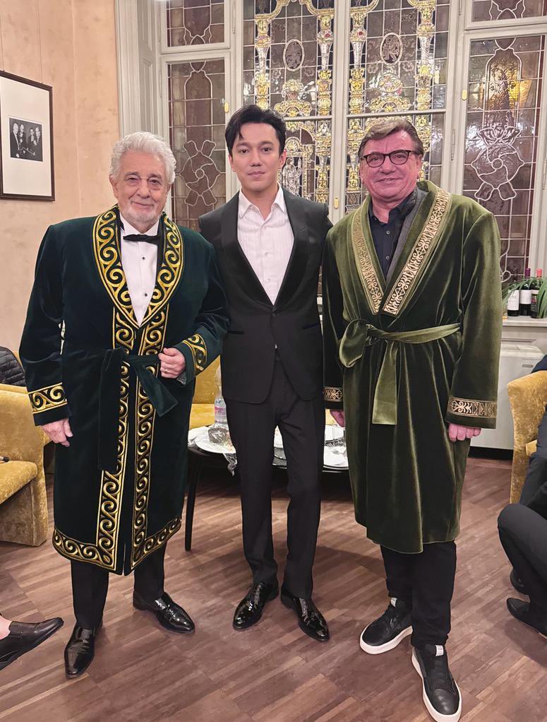 Dear Dimash Dimash @dimash_official Qudaibergen Thank you for these magnificent robes from your amazing country of Kazakhstan 🇰🇿🙏🏻😉. Lucky models: Placido Domingo @PlacidoDomingo Placido Domingo Jr @pladomor Nicholas Marko.