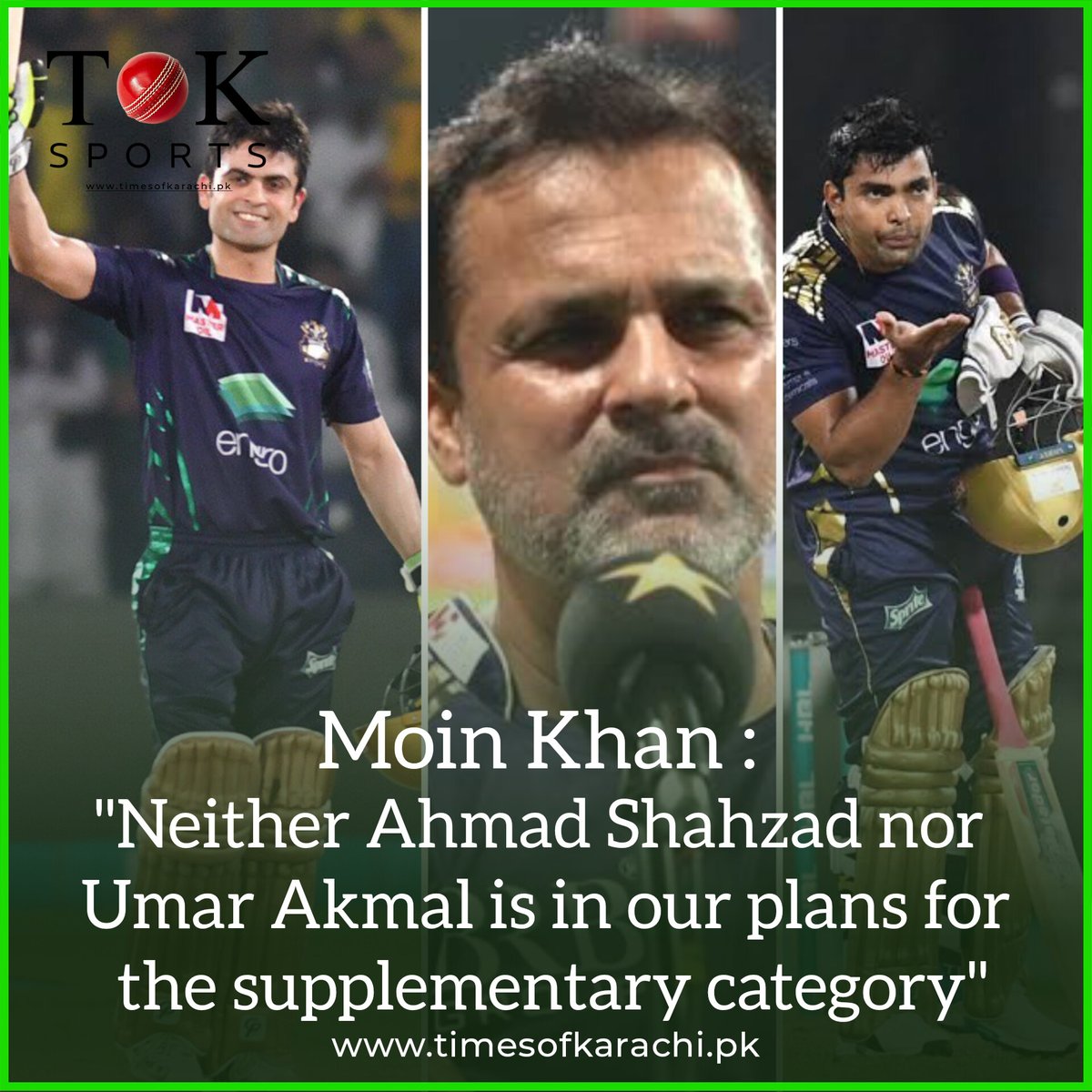 Moin Khan : Neither @iamAhmadshahzad nor @Umar96Akmal is in our plans for the supplementary category. If they were in our plans, we would have picked them. Ahmad performed exceptionally well in the #NationalT20 but the team management decided to go with youngsters and new players