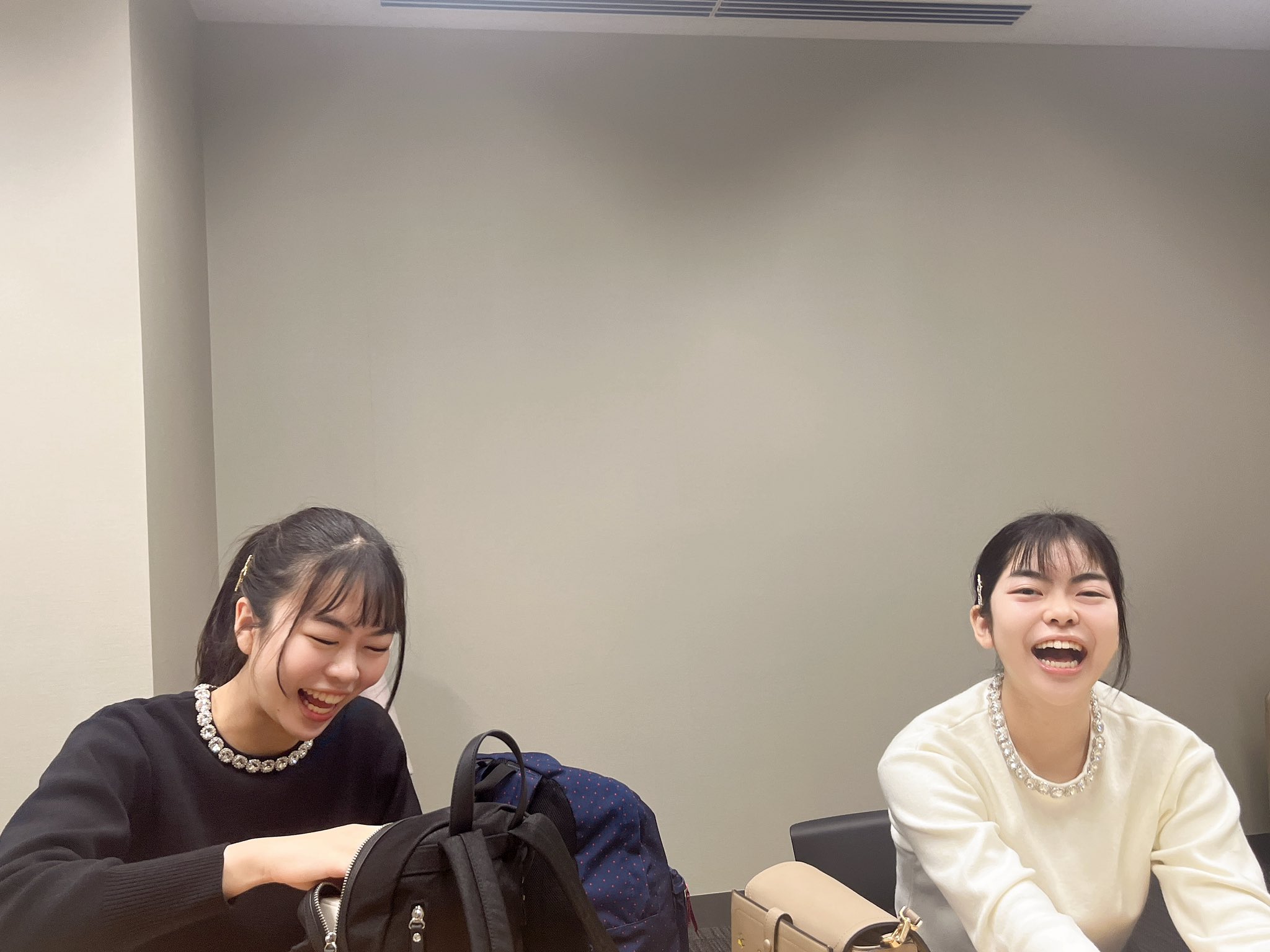 The two Ueno sisters 13 and 14 amused, 2023 (Image credit: Fujisawa Rina Twitter)