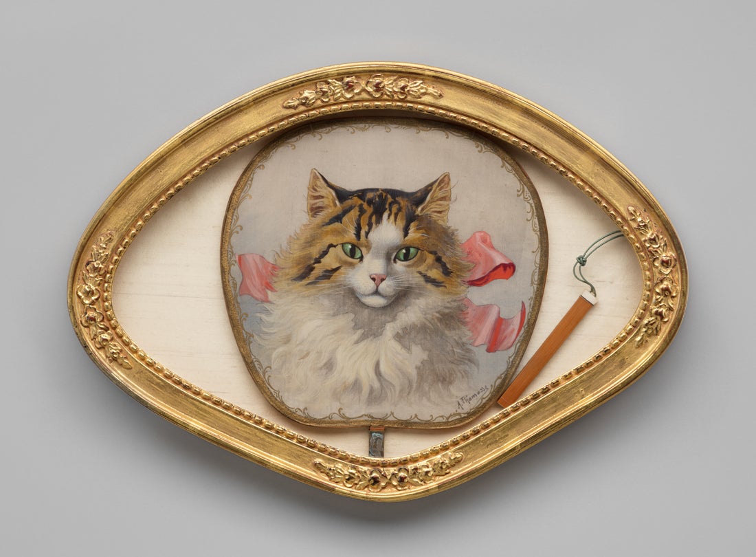 Cat hand-screen [fan]  early 20th century Adolphe Thomasse (1850­–1930) Paris