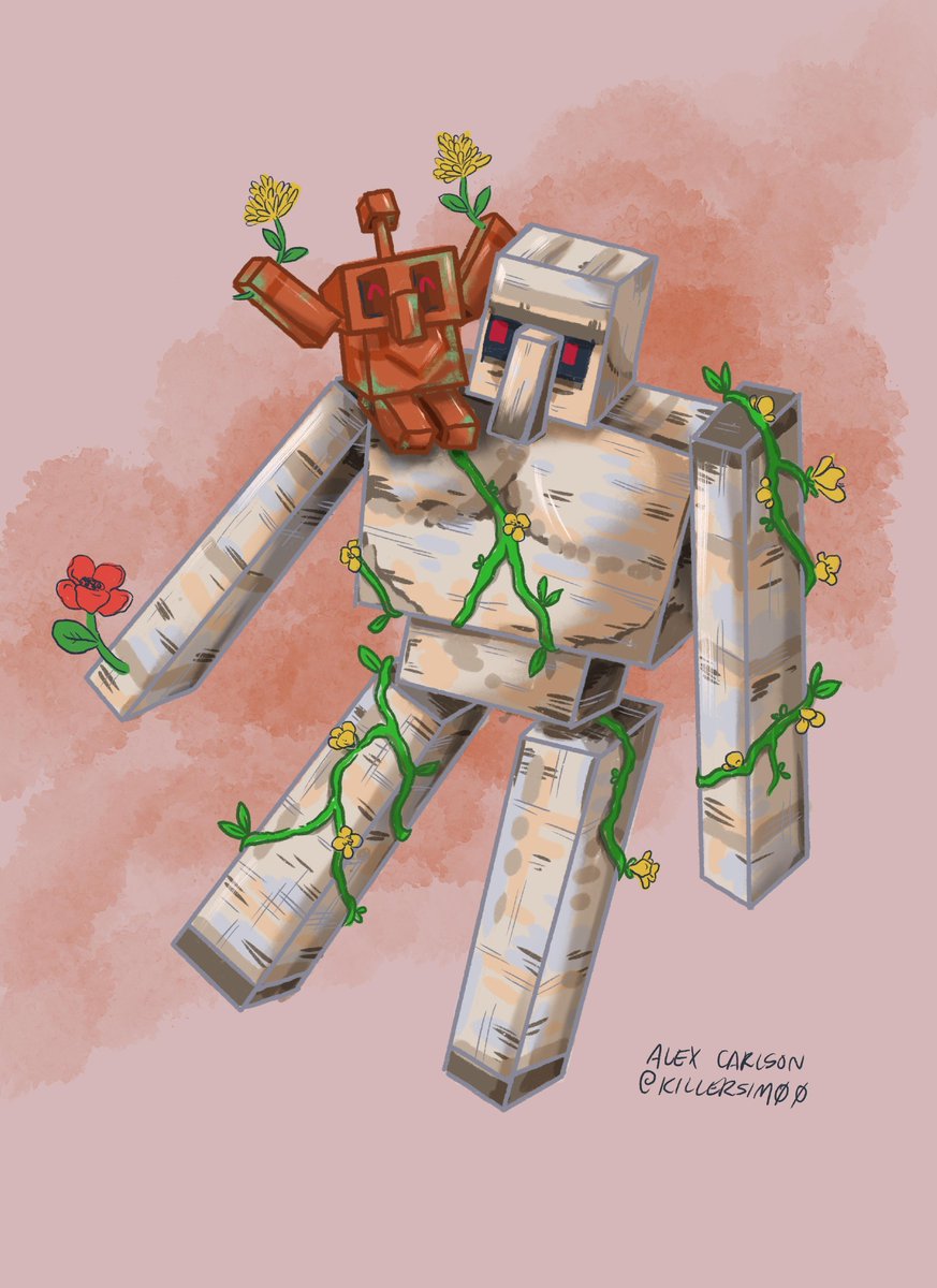 Mojang should add #CopperGolem to #Minecraft. Look, they have so much potential and 1.21 is the perfect update to add them. It will build a connection/theory between Trial Chambers & Copper Golem.