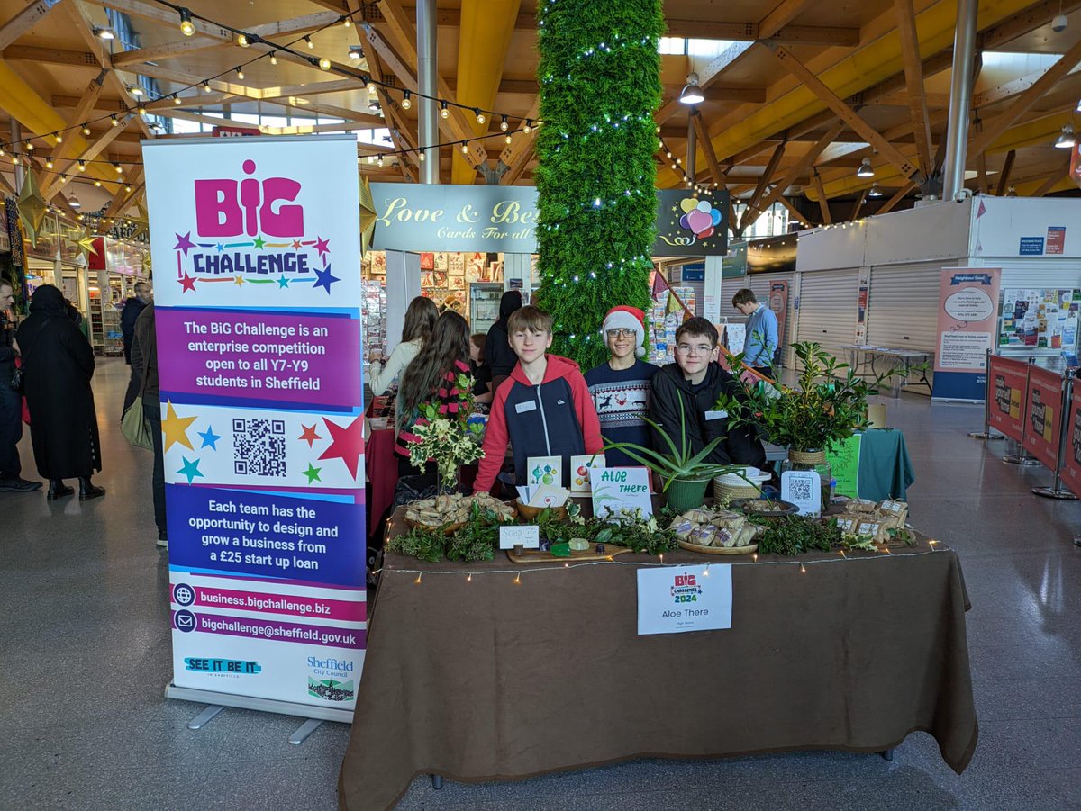 We're at @TheMoorMarket today, with teams from #BiGChallenge2024 selling their products. Come over and have a browse if you're in town - here until 2pm! @NewfieldSheff @KESSheffield @highstorrs #Enterprise #Careers #Skills #Education #SeeItBeItSheff