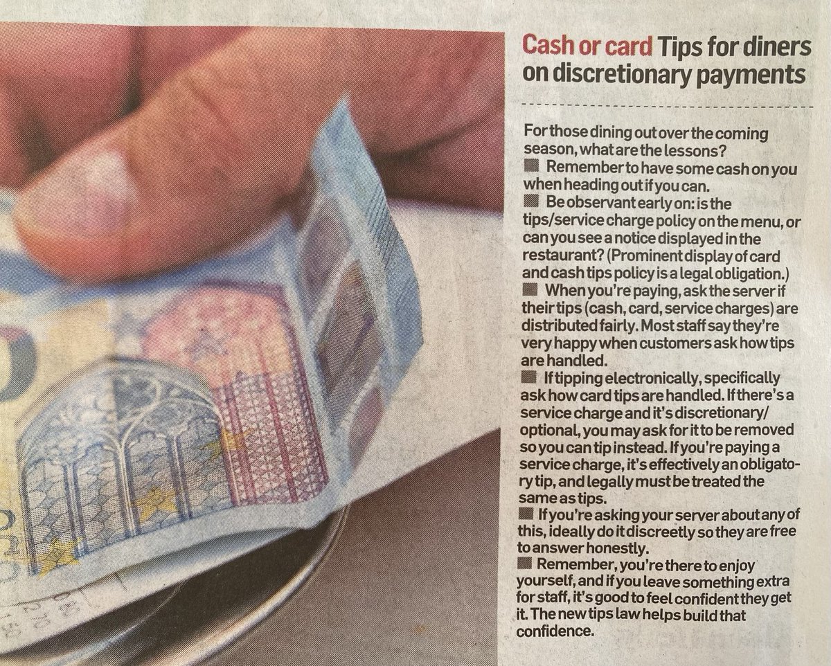 CorinaHardgrave's tweet image. Great piece on why you should pay tips and particularly service charge in cash by ⁦@DeirdreFalveyIT⁩

irishtimes.com/life-style/202…