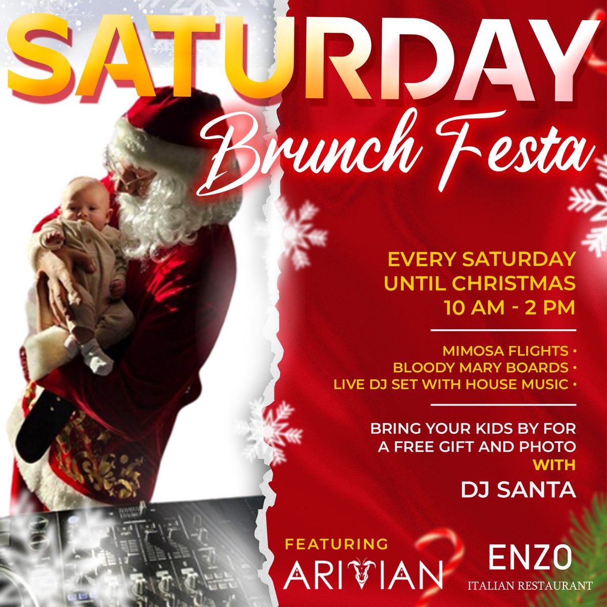 Our very own <a href="/AritianOfficial/">AritianOfficial</a> is DJ Santa at <a href="/EnzoMosesLake/">Enzo Moses Lake Italian Restaurant</a> from 10am to 02pm today! 

#house #funkyhouse #progressive #dancemusic #djsanta #edm #follow #share #moseslake