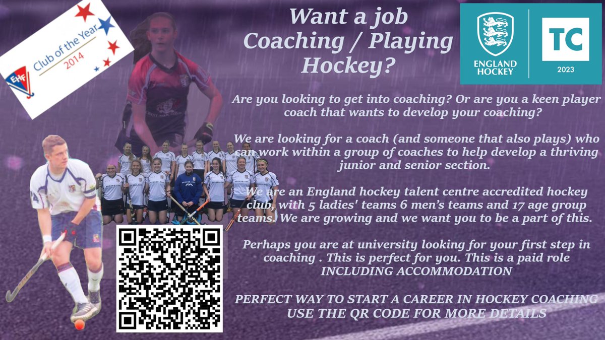 Final year students beginning to think about their jobs for next year; have you considered being a full time hockey coach?

We have two roles which include accommodation, development and the chance to still play regularly at a good level (which some Private school jobs may limit)