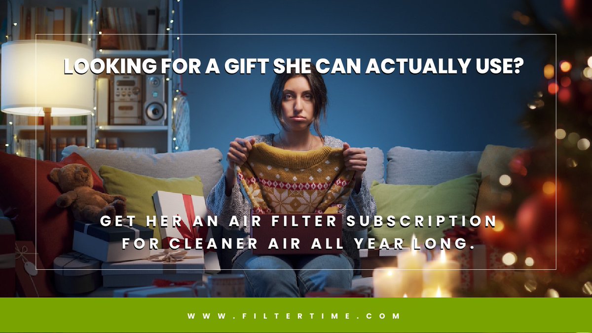 🎅 Out of gift ideas? 🎁 Get her a FilterTime air filter subscription and ensure cleaner air throughout the year. Enjoy FREE shipping, the flexibility to cancel anytime, and zero fees. 

30% off your initial shipment: bit.ly/3GK2f5a

#saynotouglysweaters #9moredays