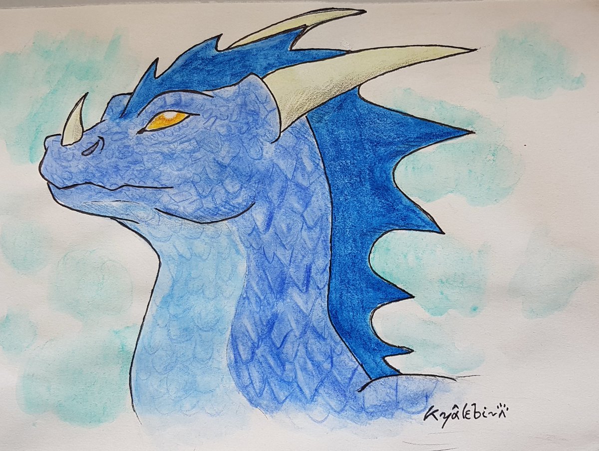 kyalebi's tweet photo. A gift for Losna !
#dragon #blue #head #drawing #scales #aquacolor https://t.co/GhUTTZZOOA
