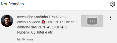DenyonHB's tweet photo. O que o Investidor Sardinha sabe, que o YT removeu o video? https://t.co/HiWrEW0aLd