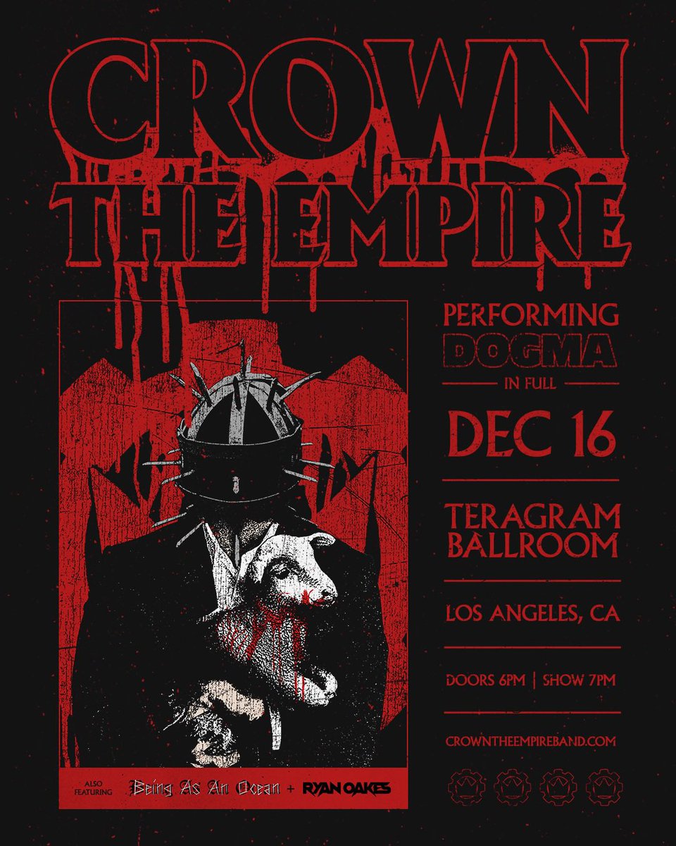 LOS ANGELES TONIGHT - we’re playing at <a href="/TeragramLA/">Teragram Ballroom</a> with <a href="/CrownTheEmpire/">Crown The Empire</a> and <a href="/ryanoakes/">Ryan Oakes</a> 

See you there 🥀🖤