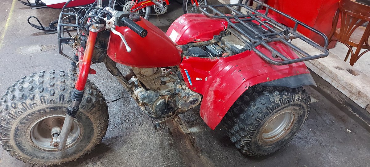 sprayman63's tweet image. And so it begins. Next project! 1984 Honda Big Red ATC 200ES. Check back in the spring and hopefully it will be complete!#bigred #honda #letthefunbegin @HondaCanada