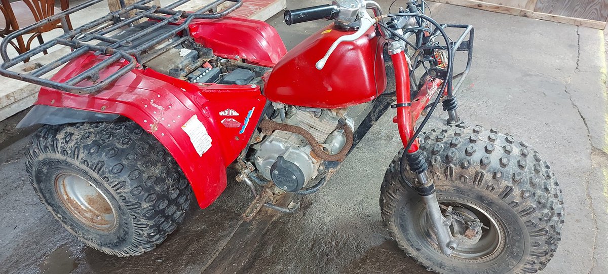 sprayman63's tweet image. And so it begins. Next project! 1984 Honda Big Red ATC 200ES. Check back in the spring and hopefully it will be complete!#bigred #honda #letthefunbegin @HondaCanada