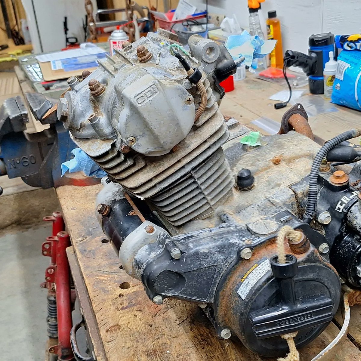sprayman63's tweet image. And so it begins. Next project! 1984 Honda Big Red ATC 200ES. Check back in the spring and hopefully it will be complete!#bigred #honda #letthefunbegin @HondaCanada