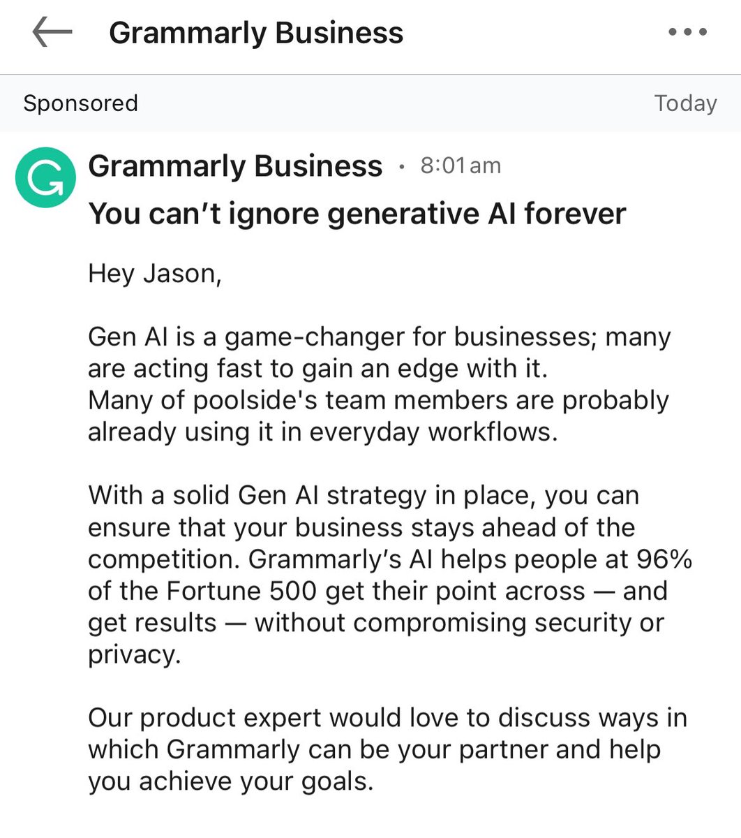 Thanks Grammarly, I wouldn’t say I was ignoring it per se though