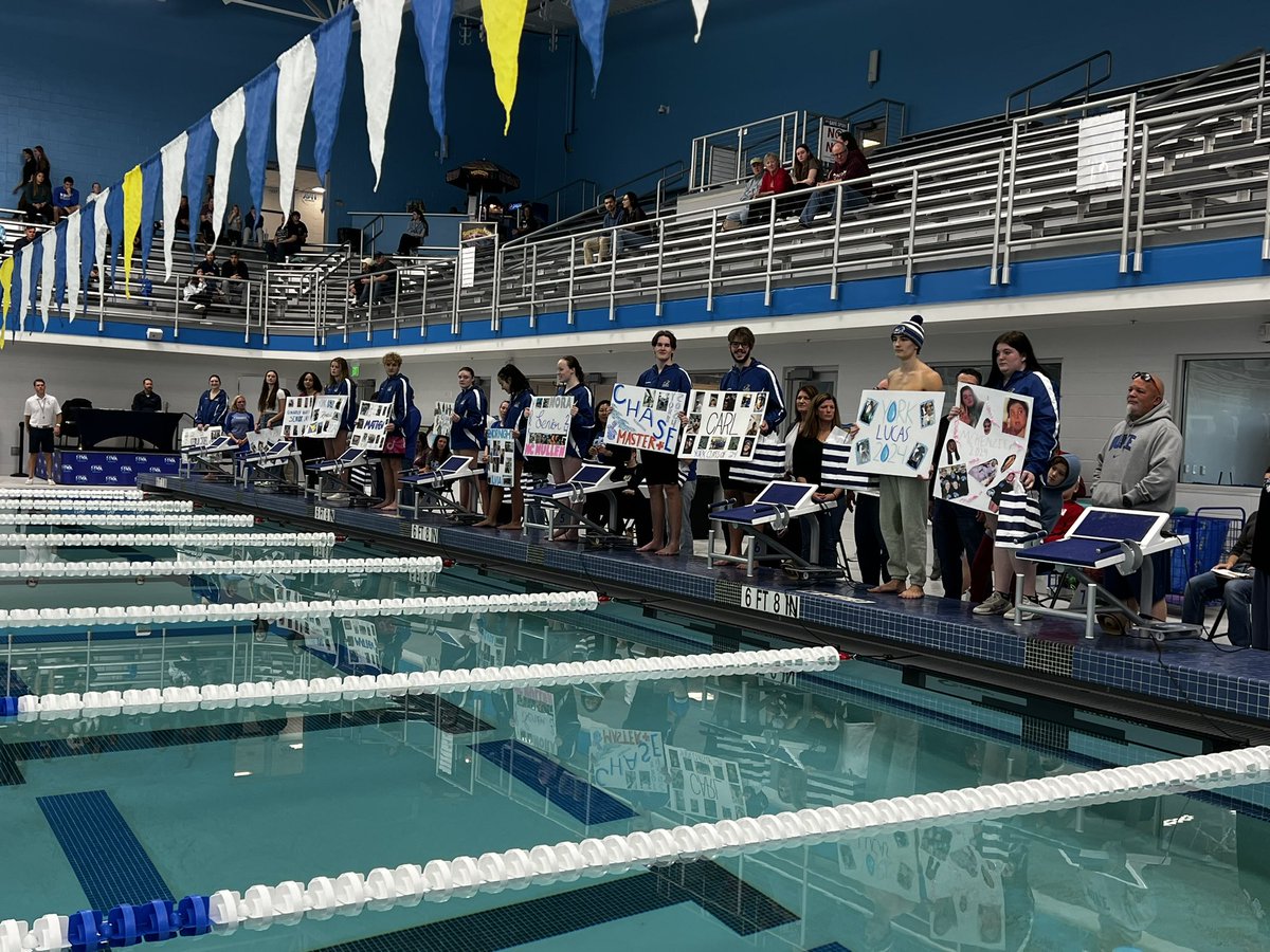 Girls and Boys swim beat Tabb at their Senior Celebration! Congratulations seniors!! <a href="/YorkFalcons/">York Falcon Sports</a>