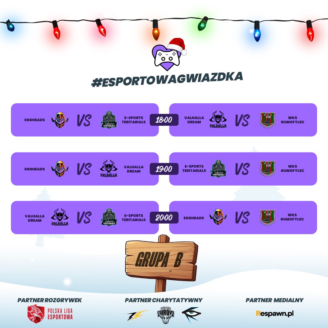 Dzisiaj do gry wchodzi grupa B. 👇

Niestety, z powodu problemów technicznych transmisja nie odbędzie się.