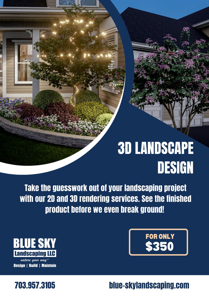 BlueSkyLScaping's tweet photo. Elevate your outdoor vision with our cutting-edge 3D landscape design service – turning dreams into vivid reality.

https://t.co/z86x2Nq3Y8
#3DRendering #landscapedesign #curbappeal https://t.co/tgxUZZeY6T