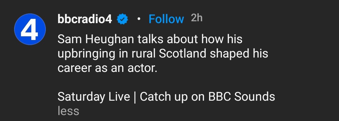 peekaboo_jen's tweet photo. Sam, via BBC Radio4.

#SamHeughan https://t.co/pkvu0Ez6No