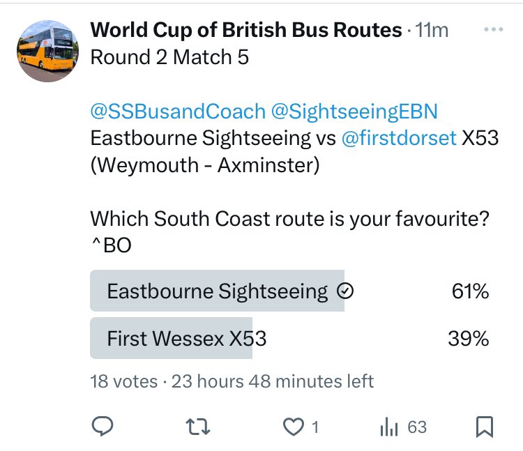 We’re into round 2 . 
Time to vote for ESS folks 🙏🙏