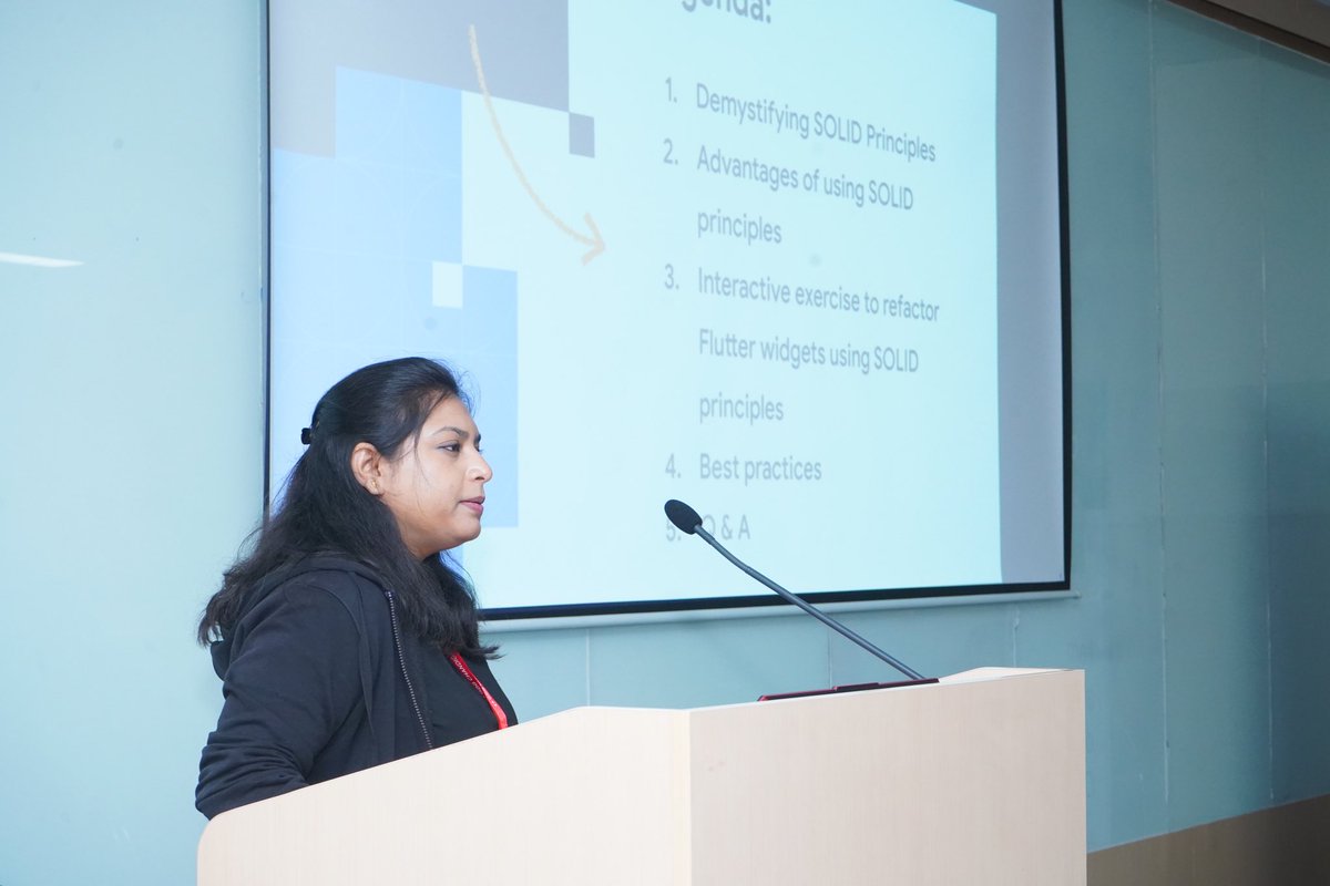 gdgchandigarh's tweet image. Huge thanks to Debasmita Sarkar(@The__Debo) for their insightful session on “Harmonizing Widget Creation with SOLID Principles in Flutter” at DevFest Chandigarh 2023. Clean code, happy devs, thriving widgets! 

#devfest2023 #devfestchandigarh2023 #gdgchandigarh #wtmchandigarh