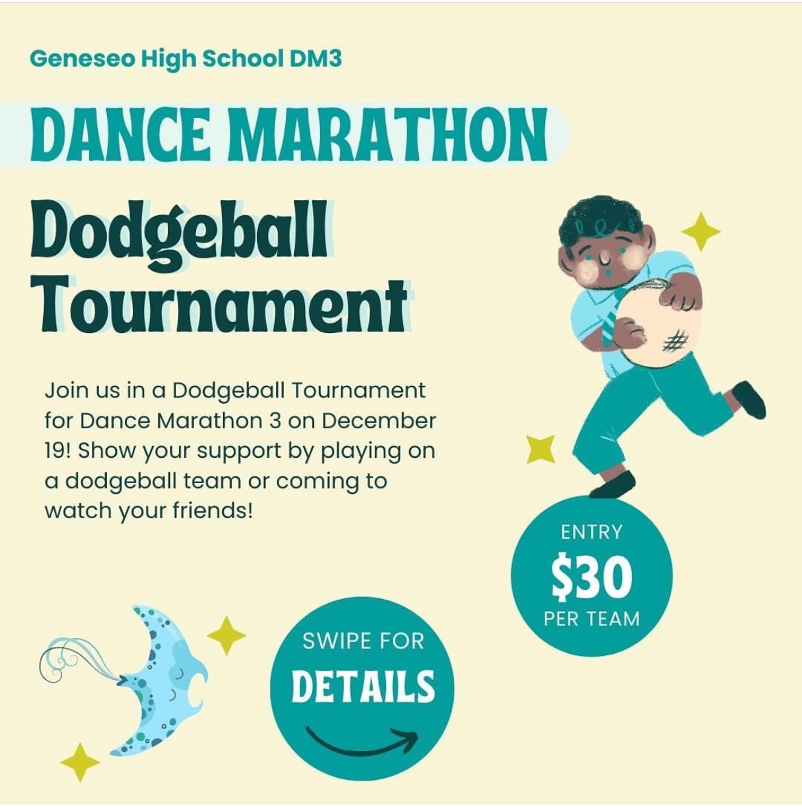 Dodgeball registration has been extended to Monday!  Get a group of friends together to have fun and support a great cause! Pick up your forms by the athletic office or Mr. Kelly’s room!