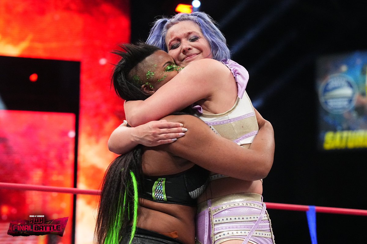 BillieStarkz's tweet photo. I may have not won, but I earned Athena’s respect and didn’t choke in the main event so I won personally. Plus, we got to show the world we can go.

My time will come and when it does everyone will know who BIG BILLIE STARKZ is.

Thank you for making me feel like one of the best in the world yesterday.

#ROHFinalBattle