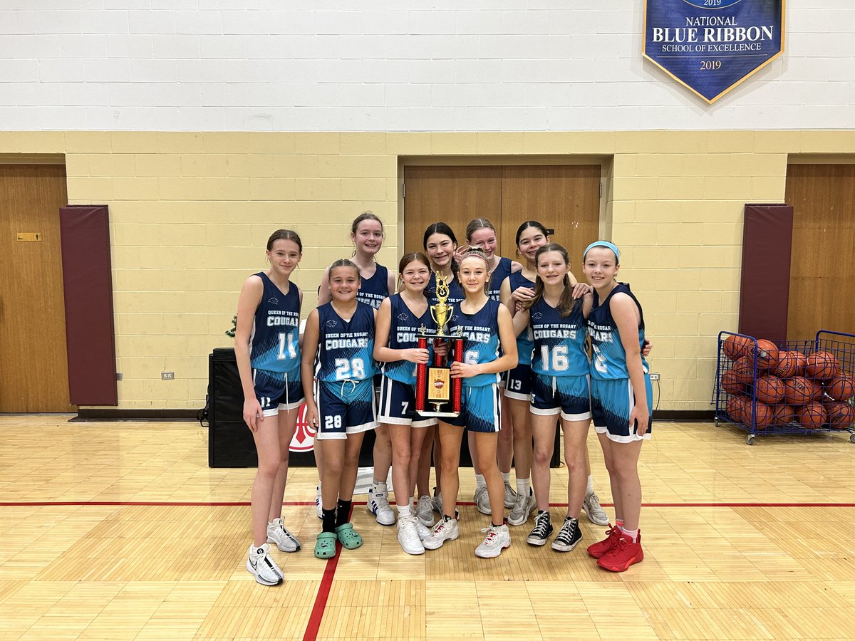 qrcougars's tweet photo. Congratulations to the girls basketball team for taking 3rd place in the bronze division of the annual Kate Conlon Tournament at St. Raymond. This tournament is in memory of Kate Conlon, a 1991 graduate of St. Raymond School. #QRPride https://t.co/WVIQwdsMEI