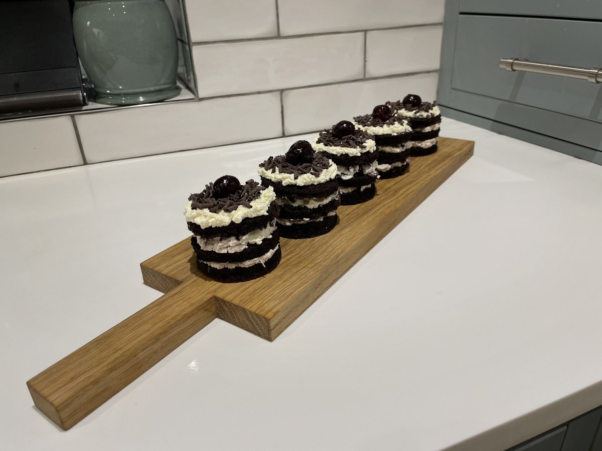 Heading to a #StrictlyComeDancing  dinner party and I was asked to make the sweet, so it’s mini Black Forests tonight.