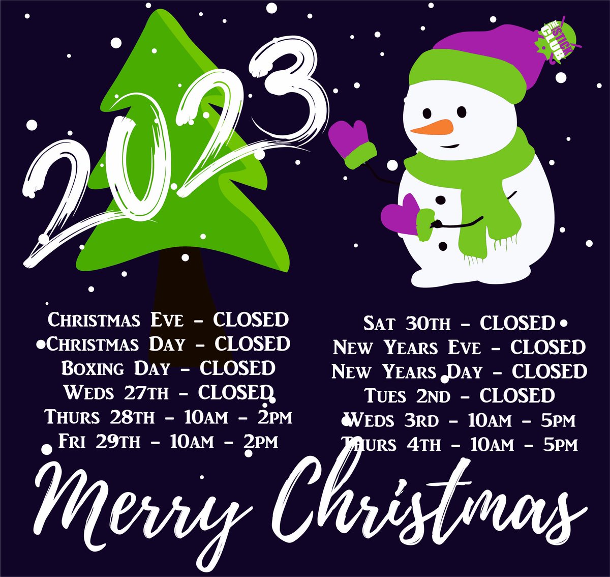 Christmas & New Year Opening Times
#christmasgifts2023 #christmasshopping #OpeningTimes #stockingfillers #hockey