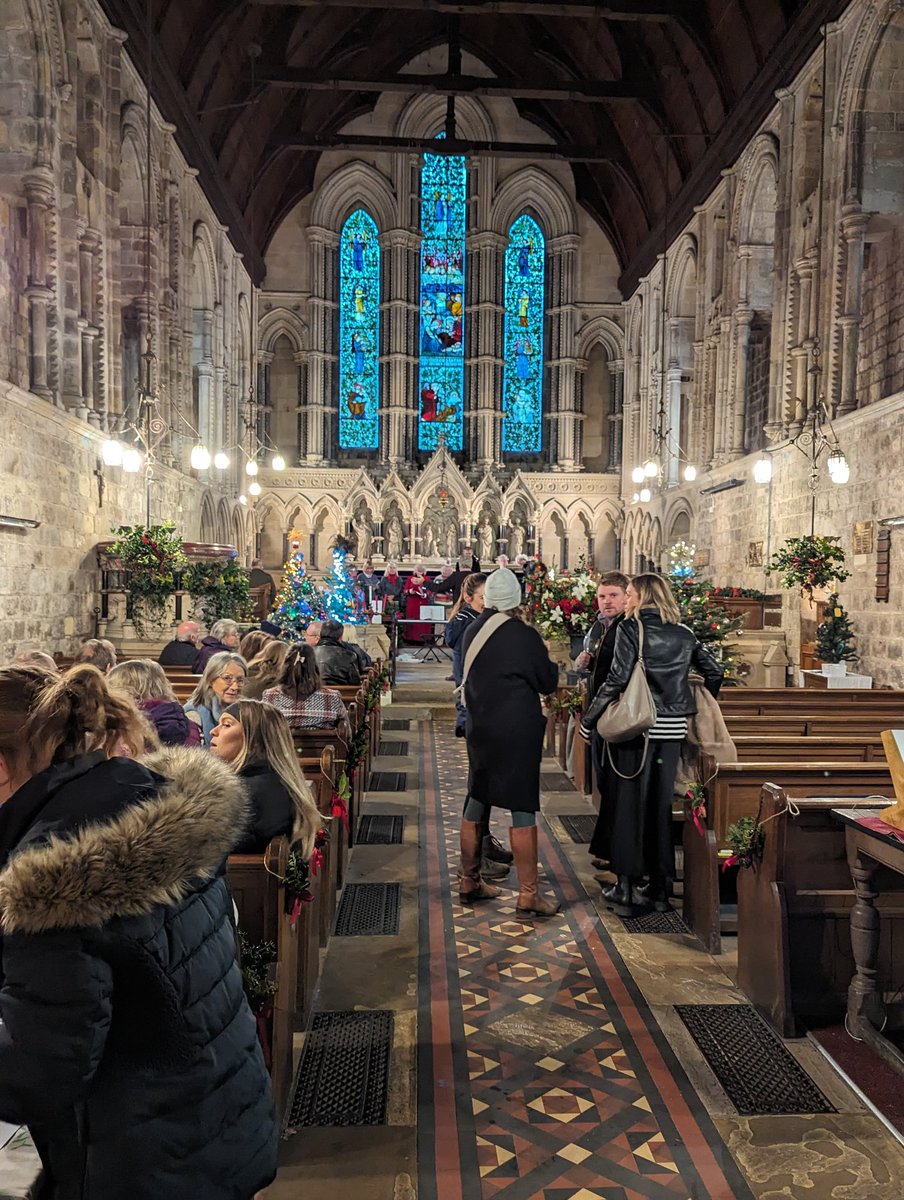 AnnaEltie's tweet photo. Great to visit St Mary's Nun Monkton for their first Christmas Tree Festival. The church is without a vicar at the moment but people like Emma and Becky are doing amazing things to keep the spirit of community centred on Jesus alive.  Beautiful carols from @collavocecoro too https://t.co/evUpQW5xhb