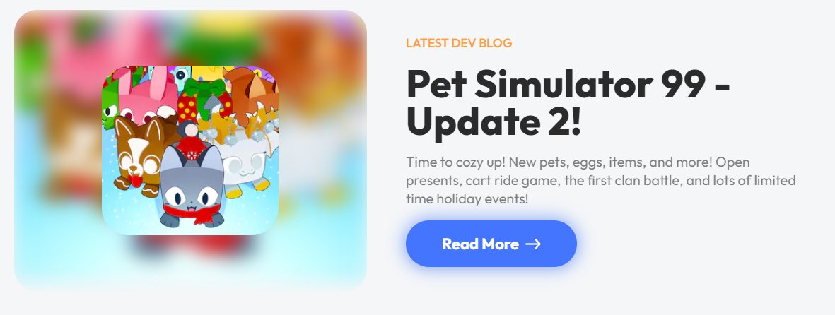 Developer Blogs  Pet Simulator X