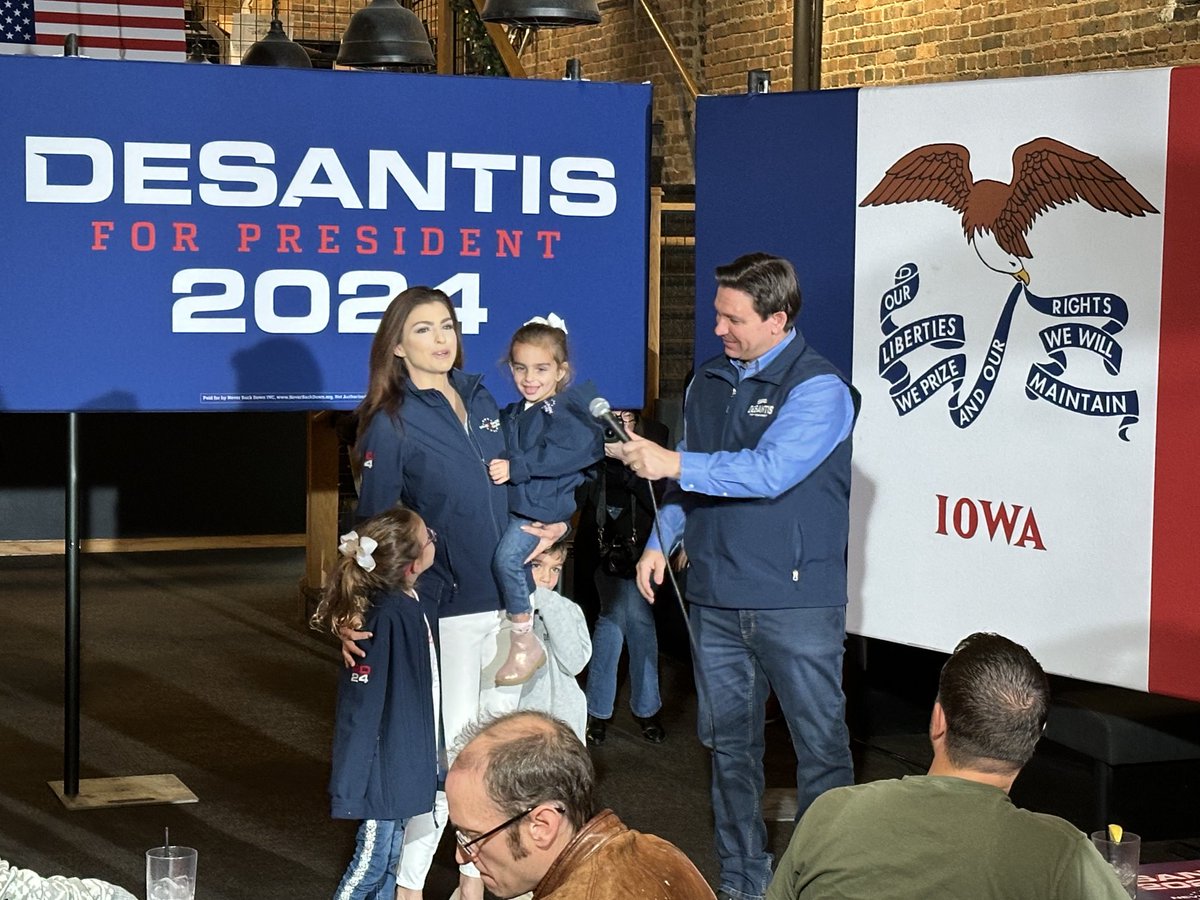 Ron DeSantis and family. Wishing a Merry Christmas, pledging his son will not to do foreign business deals if elected.