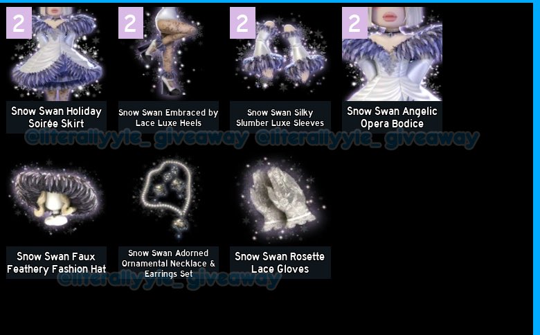 NEW Snow Swan Set Giveaway 🦢❄️

• follow me
• like and repost

happy holidays ! ☃️
#royalehigh #rh #royalehighgiveaway