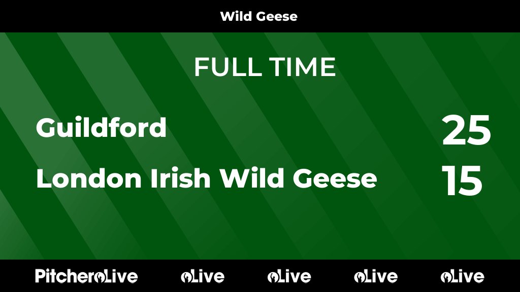 FULL TIME: Guildford 25 - 15 London Irish Wild Geese
#GUILON #Pitchero
liarfc.co.uk/teams/208496/m…