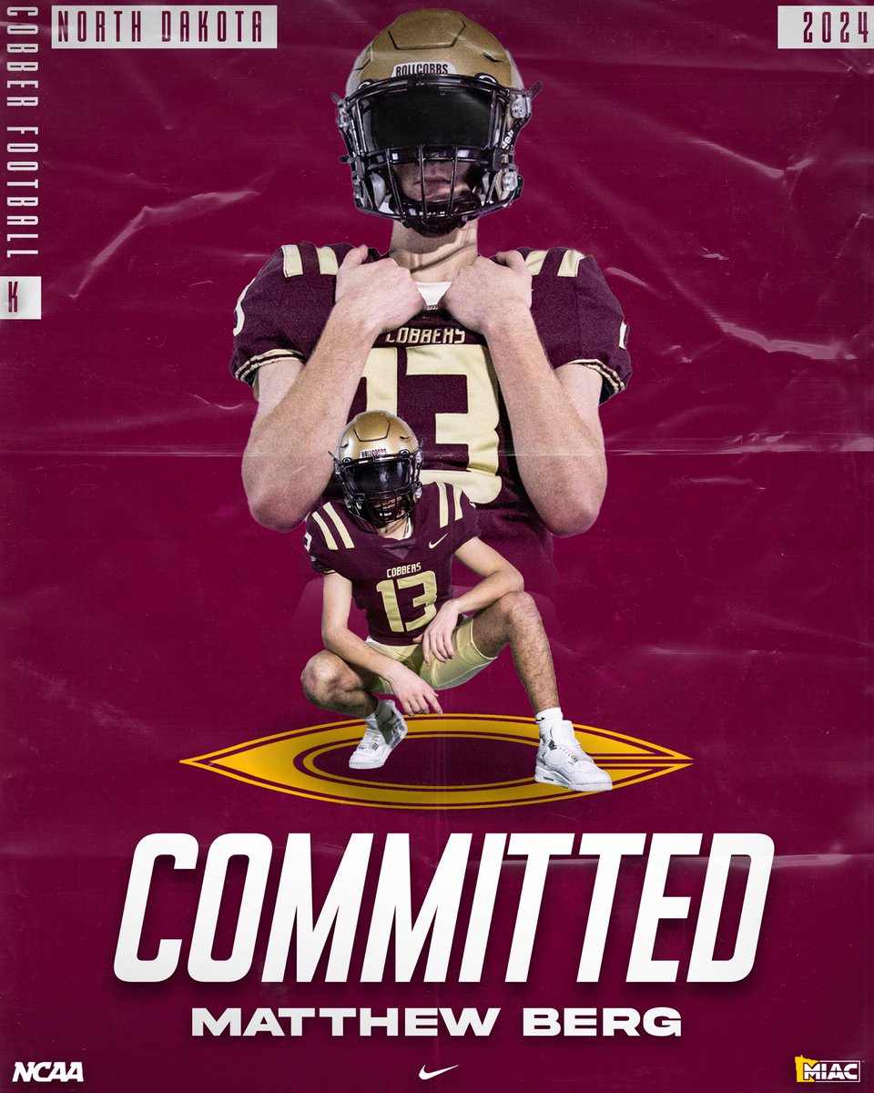 After a great visit and conversation with <a href="/CoachTerryHoran/">Terry Horan</a> I am grateful to announce that I am committing to <a href="/Cobber_Football/">Cobber Football</a> ! ROLL COBBS🌽