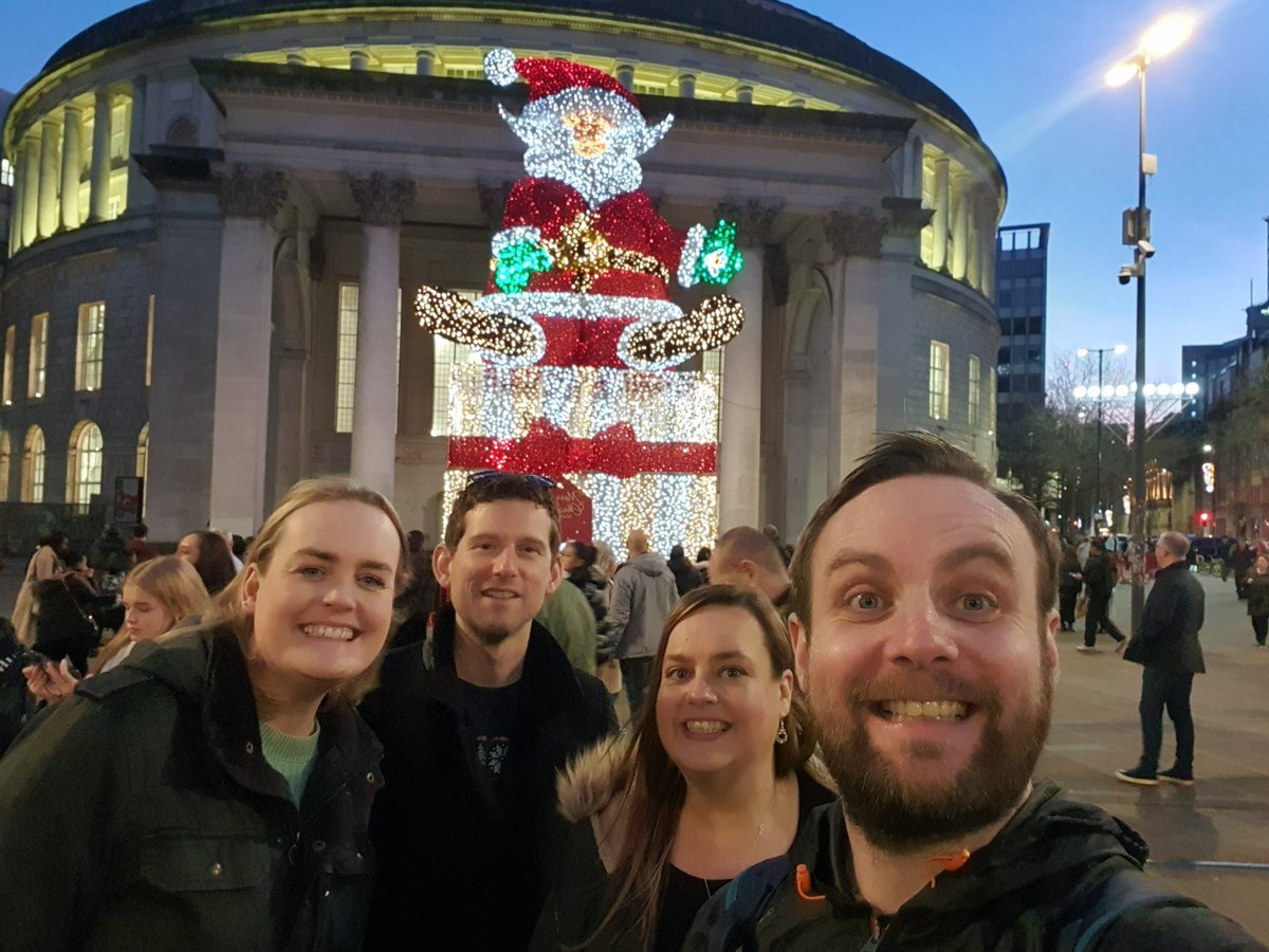 Merry Manchester Christmas from me, Kirsty, Chris &amp; Kim! #MerryChristmas #Manchester #Festive #ChristmasChums #FestiveFriends