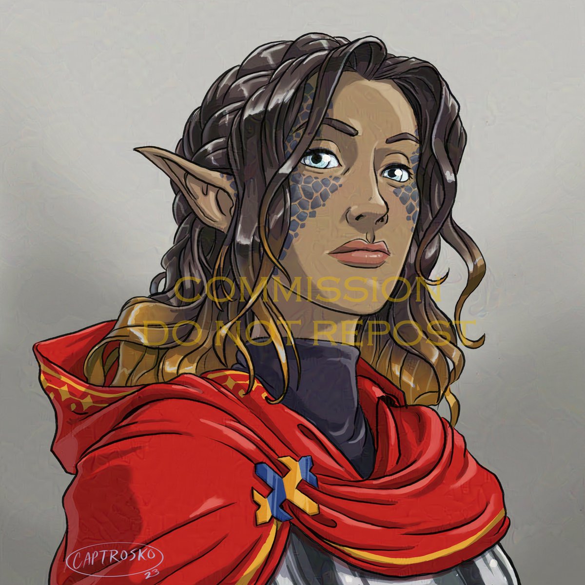 Cel-shade Bust C0mmission for <a href="/41L3M4/">Ameli</a>  of her DND character Crostolaena!  

Image is watermarked and Glazed.