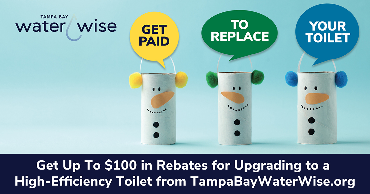 PinellasGov's tweet photo. It’s easy for homeowners to #SaveWater and get up to $100 for upgrading to high-efficiency @EPAwatersense toilets in their homes.
Click to learn more and apply for a @TBWaterWise toilet rebate today: https://t.co/j70GLMrnoA #PCUT https://t.co/8iymt2GJmk