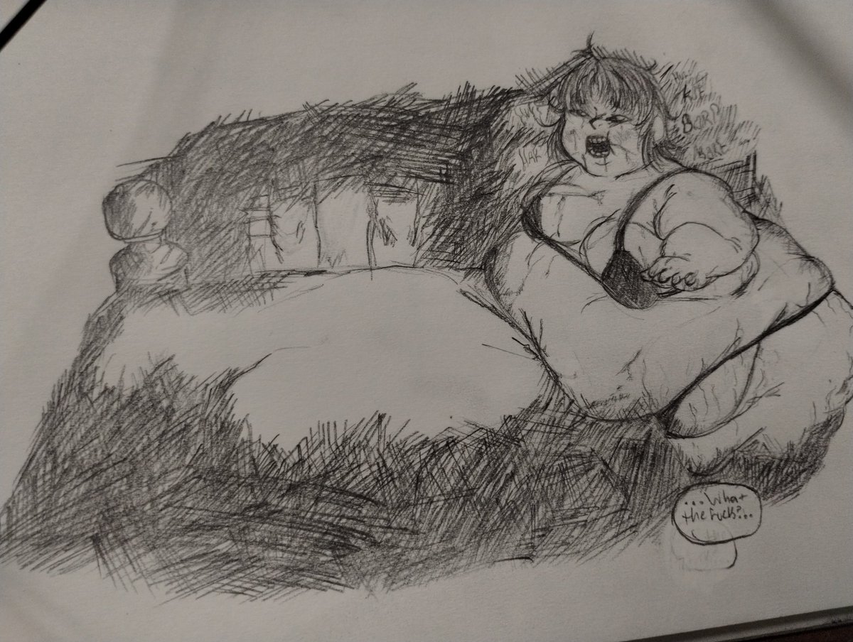 Demo_Monke's tweet image. Sleep paralysis demons.
Two of em, I can&apos;t see the other one but one is really fat.