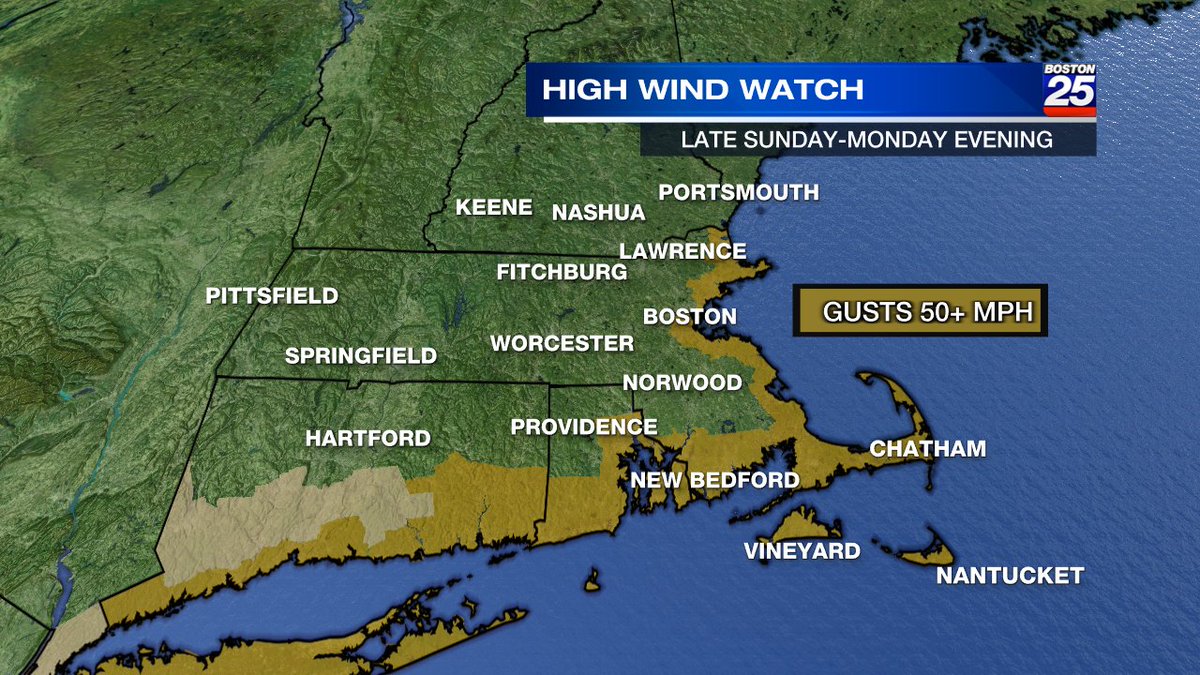 CecyDelCarmenTV's tweet photo. Good morning and buenos días #Boston. Hope you enjoy the weather today...#PickOfTheWeekend. Strong storm headed our way. Potential impacts: Damaging wind, heavy rain, flooding is also a concern...specially south-facing coastal communities. @boston25 https://t.co/l9bRku6IBu