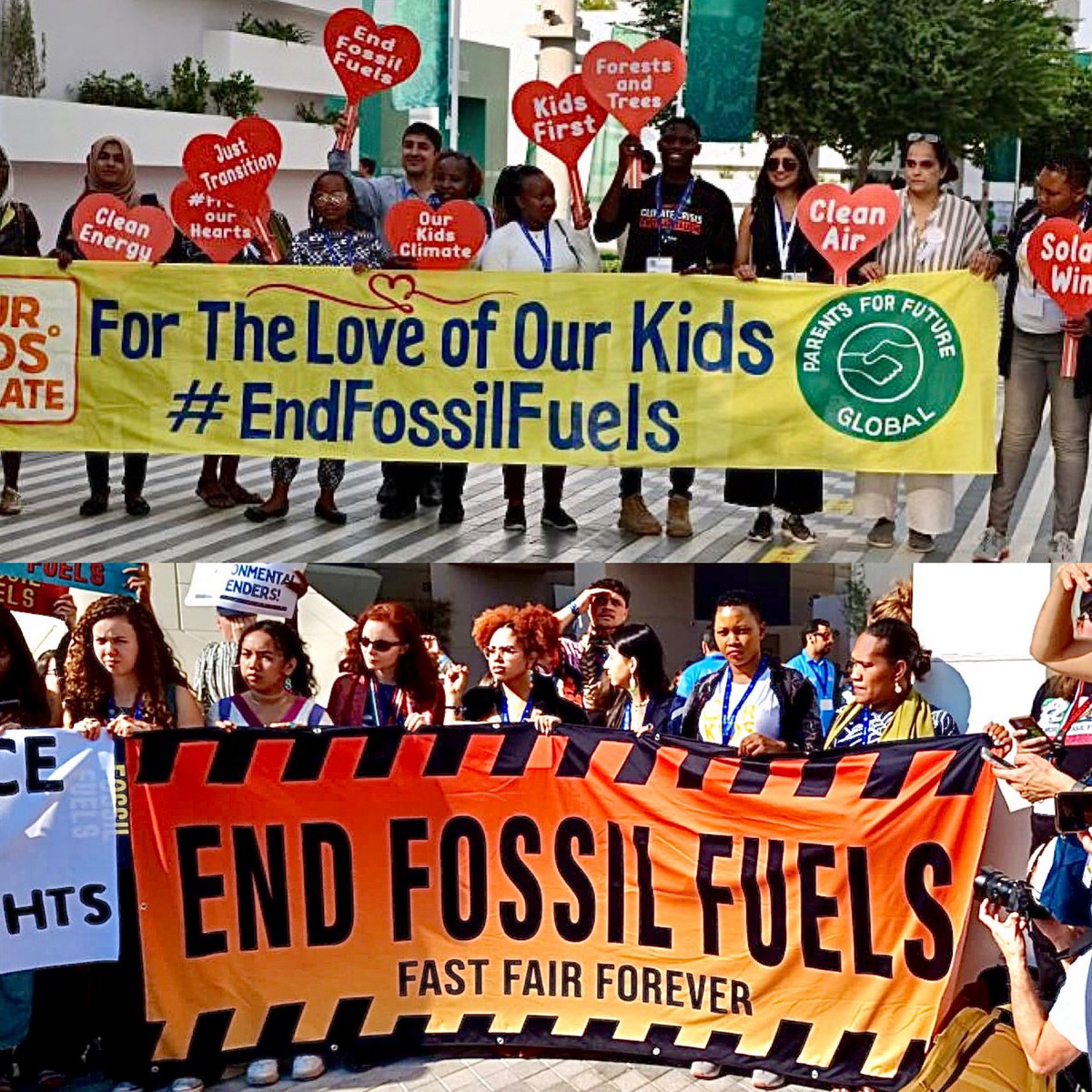 At #COP28  we came together to fight to #EndFossilFuels for the love of all our children
The final text is disappointing but at least it marks the beginning of the end of the fossil fuel era
We will keep fighting &amp; pressuring governments &amp; hold them accountable for their promises