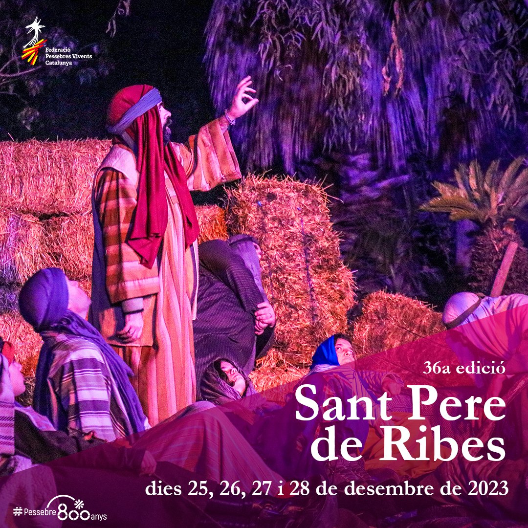 pessebresvivent's tweet image. A Sant Pere de Ribes tampoc hi faltarà Pessebre Vivent aquest any!

📅 Dies 25, 26, 27 i 28 de desembre
🎫  Preu 8€ (5€ de 4 a 12 anys)

Més informació i entrades
tuit.cat/1gPax

#PessebreVivent #SantPeredeRibes