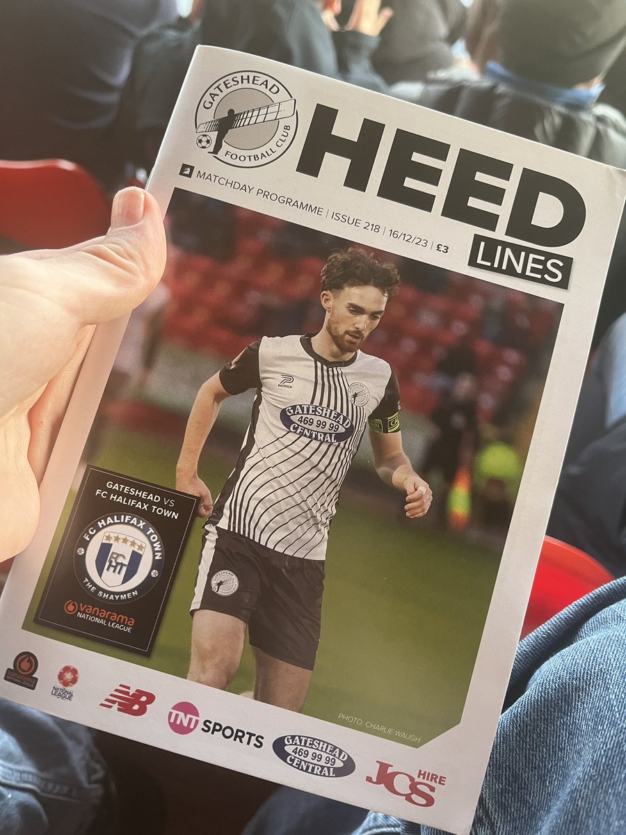 Todays game is Gateshead FC V FC Halifax Town in the National League