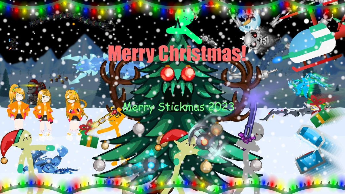 FFEJP33264's tweet photo. I will publish the art of Stickmas.  It's a combination of my character that's related to winter and the Frost Moon.  The theme is "Fun with Frost" This is my authentic entry. Mr.@FTLRalph  #Stickmas2023 
#sticknodes 
#stickmas 
#Christmas 
#Terraria 
#oc 
#Frostmoon 
#ffej https://t.co/aL2FrRTmgi