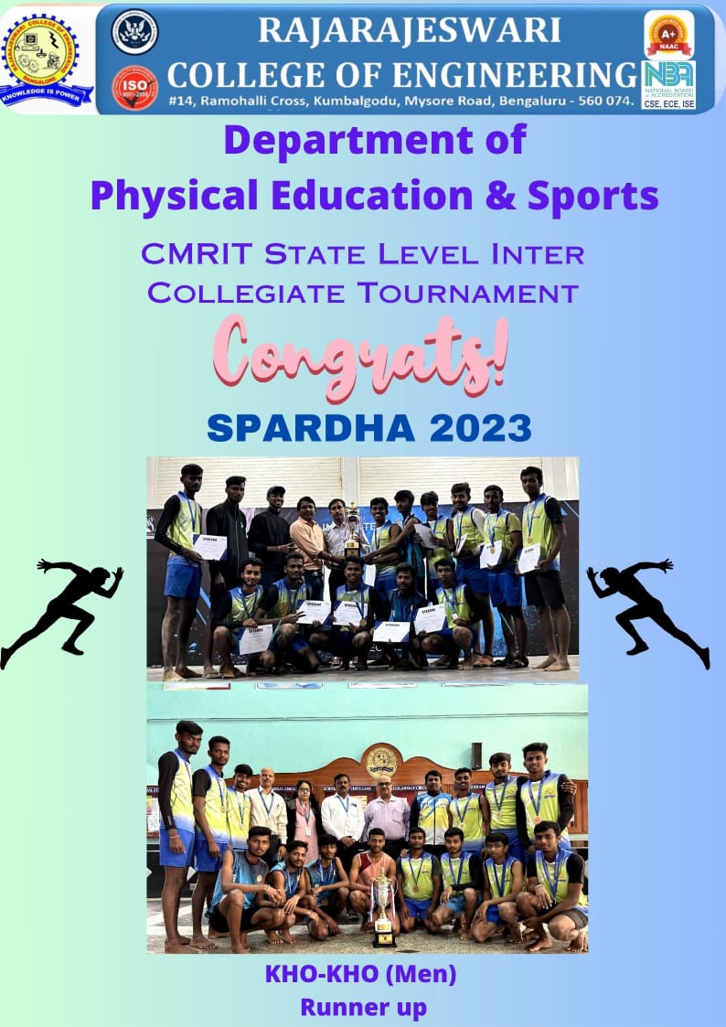 rrceblr's tweet image. Recognized: “Excellence is the Passion of RRCE-CIVIL” SPORTS Runner-up Mani S - V semester student for his contribution in kho kho, intercollege sports tournament conducted by the #CMRIT State level Spardha -2023, #Admission
Contact: 9008845678
Know more: rrce.org/engineering-co…