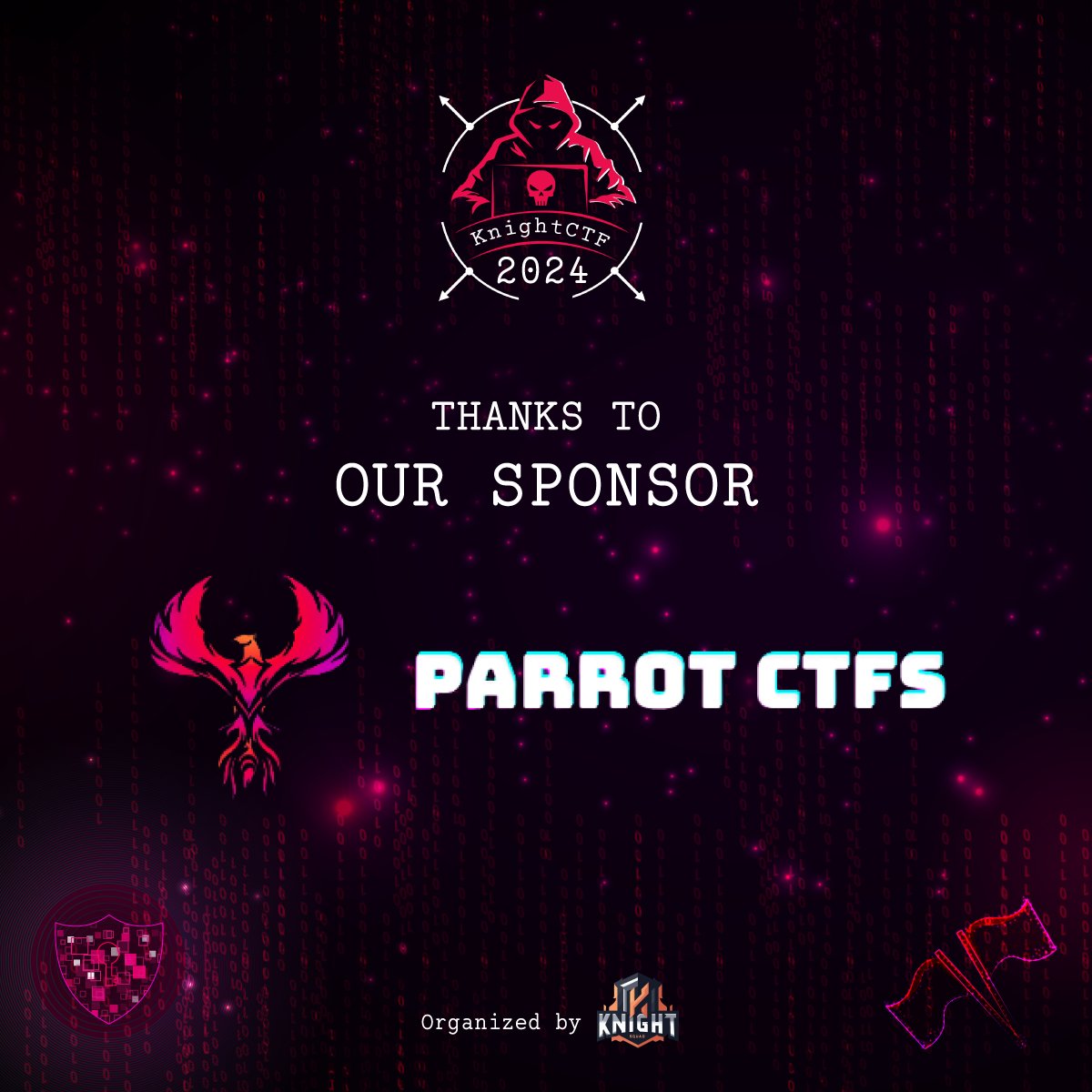 kn16h75qu4d's tweet photo. Gratitude to our noble sponsor Parrot CTFs, your support fortifies our quest and champions the spirit of excellence. Thank you for being our steadfast ally on this noble journey!

#KnightSquad #KnightCTF #KnightCTF2024 #DigitalQuest #Bangladesh #CTF #cybersecurity #ParrotCTFs https://t.co/lBsn1LmW1w